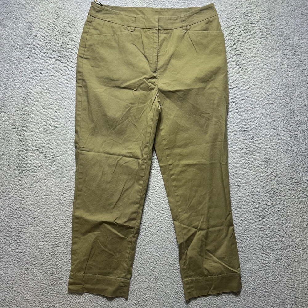 Jones New‎ York Signature Olive Green Stretch Cotton Chino Pants Womens Size 8